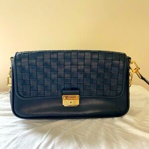 Michael Kors Black Woven Shoulder Bag